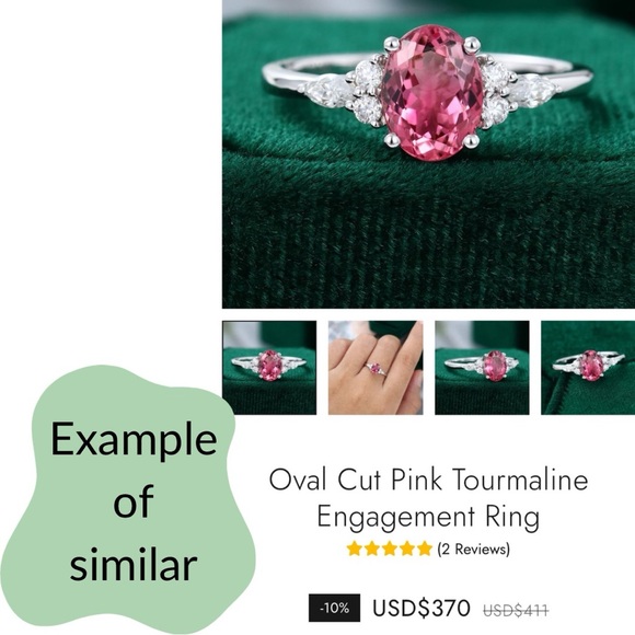 1.96 cts Pink Tourmaline Oval Faceted Sterling Silver Ring EUC - Picture 13 of 16